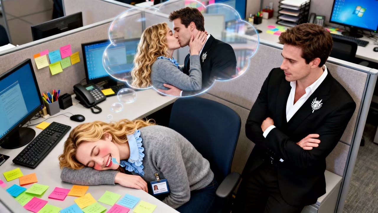 Girl Dreams of Kissing CEO ... Unaware Her Boss is Watching Her From Behind!
