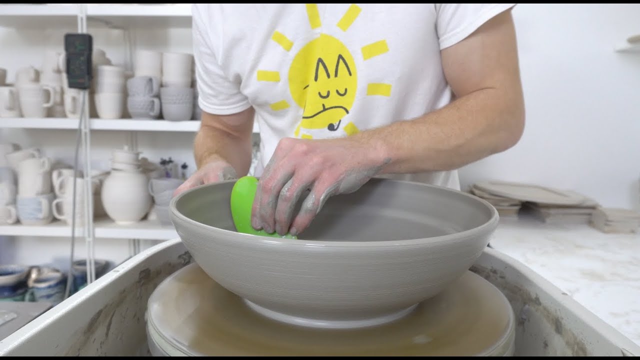 Throwing a large shallow bowl