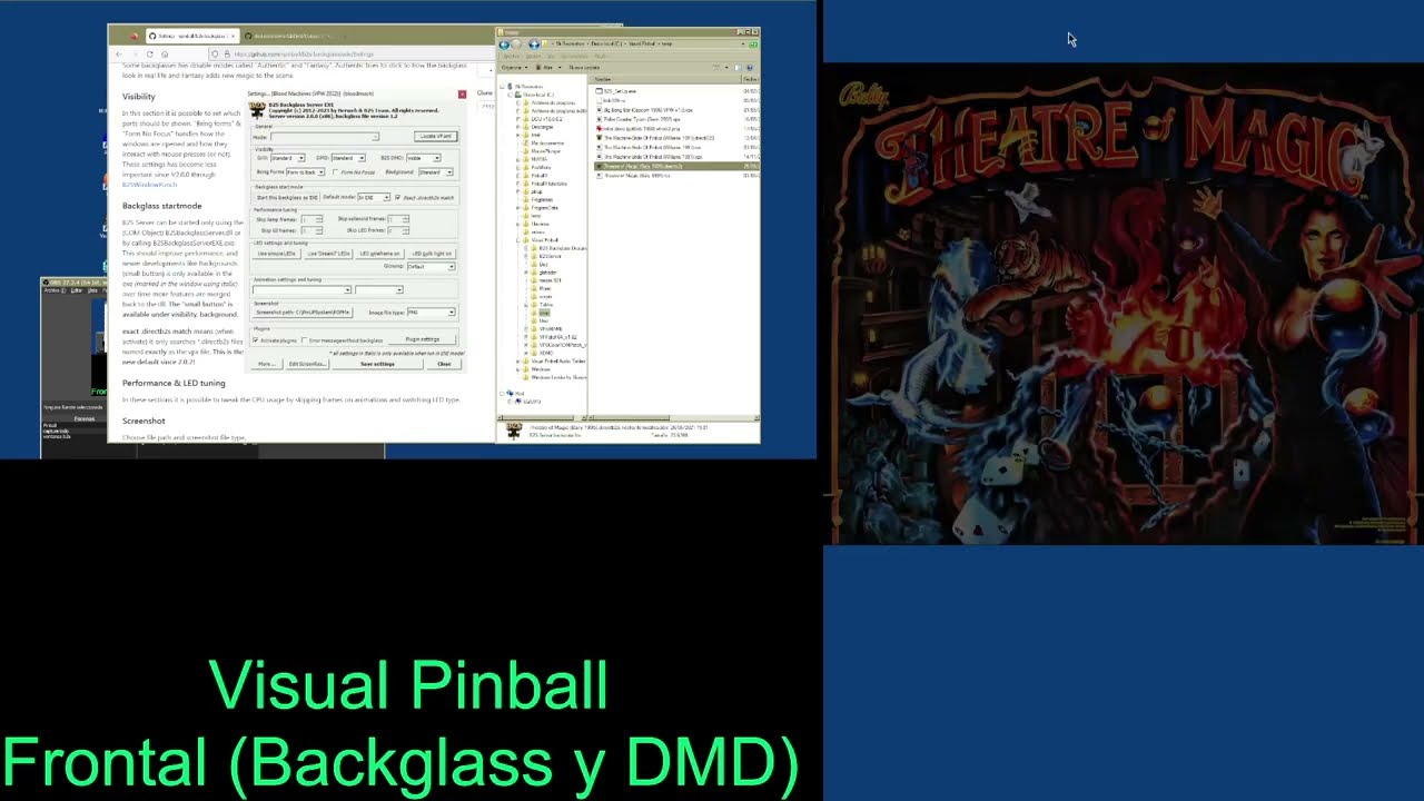 Visual Pinball: Backglass y dmd. Novedades.