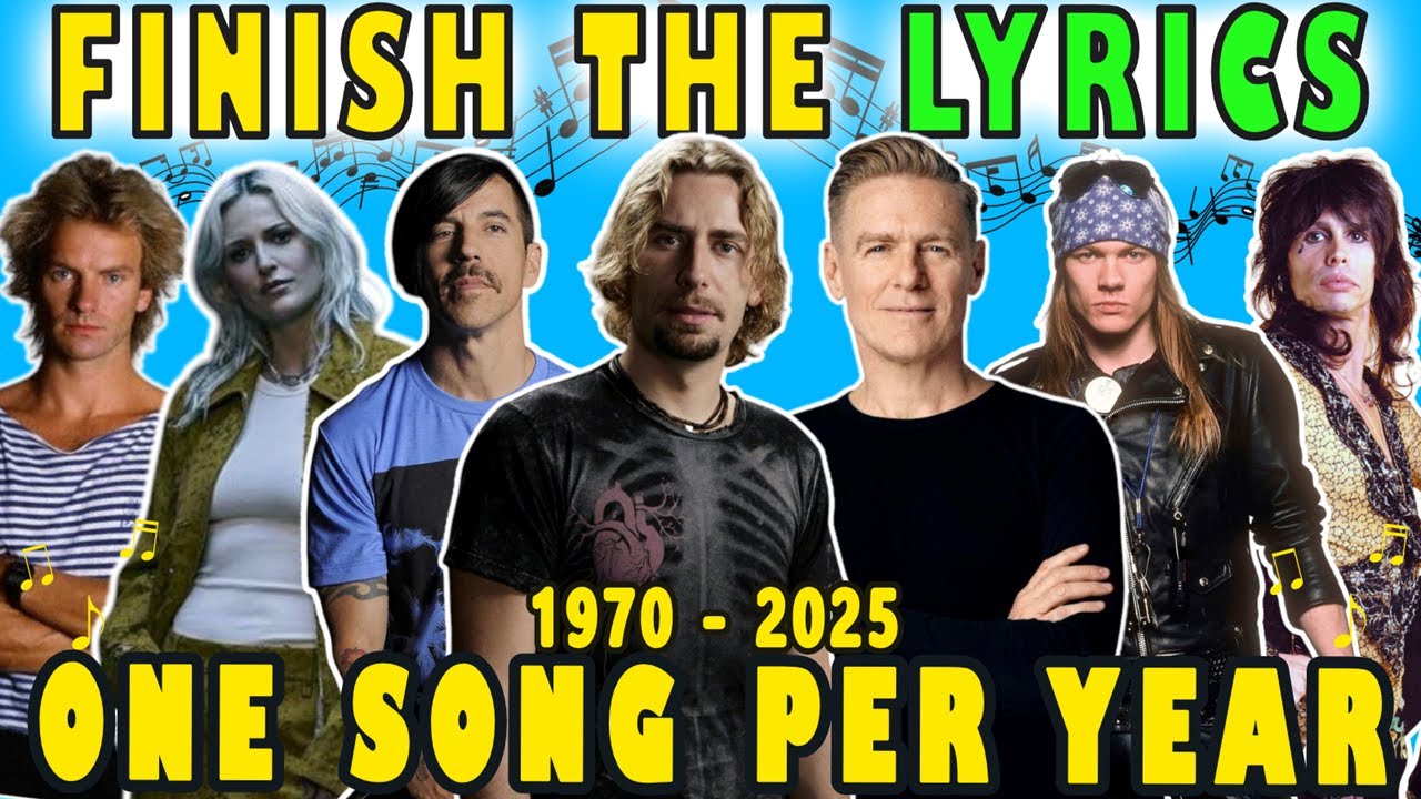 Finish the Lyrics - Rock 1970 - 2025 🎶 One Song per Year | Music Quiz