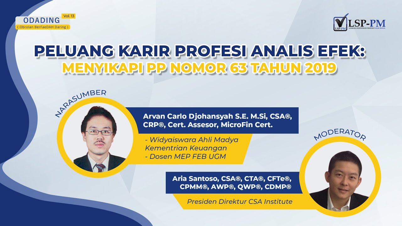 Peluang Karir Profesi Analis Efek: Menyikapi PP Nomor 63 Tahun 2019