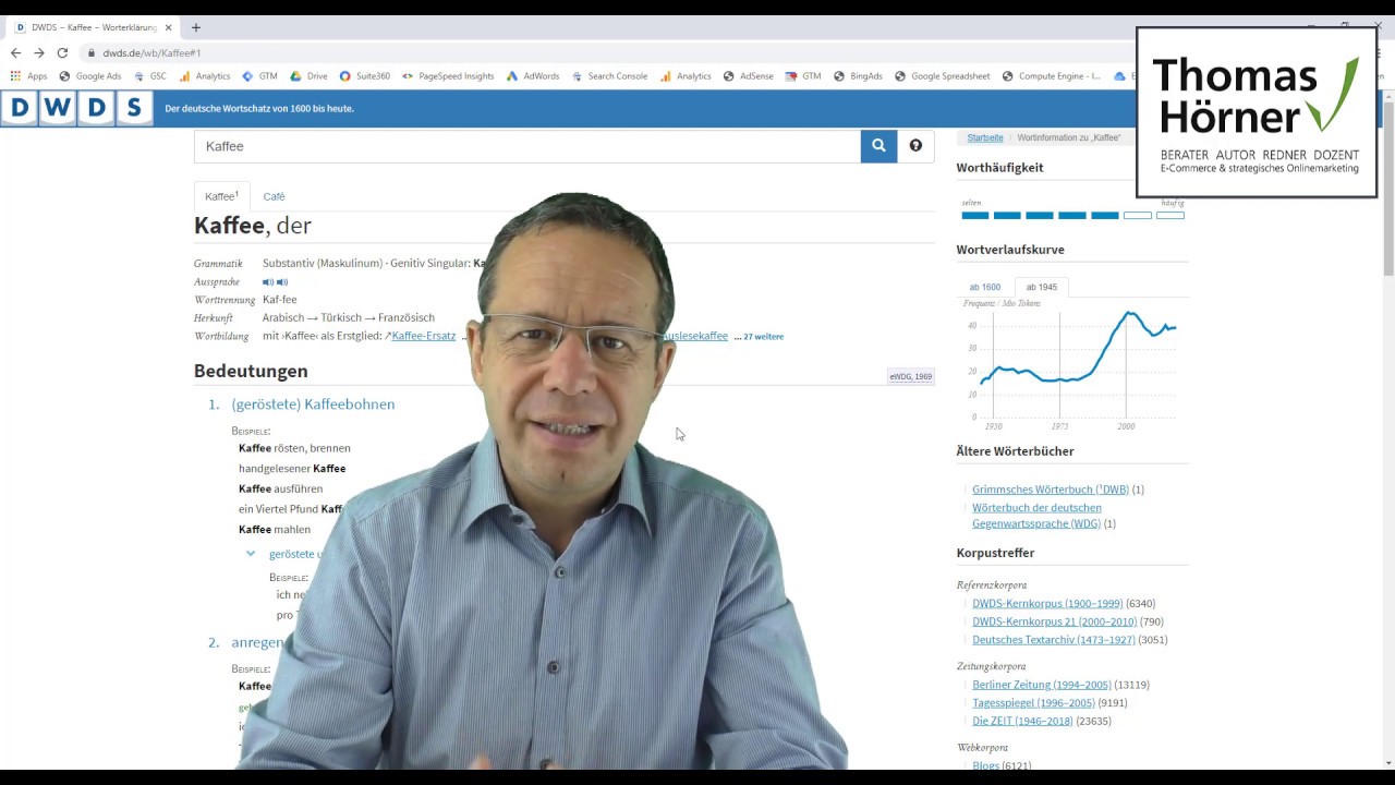 Vorgestellt: DWDS - ein Tool zur Recherche für Content Marketing, SEO, Social Media Marketing