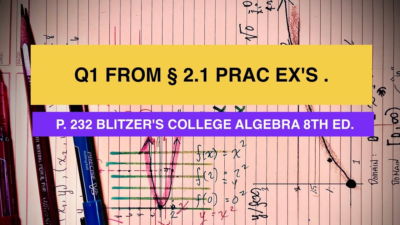 Q#1 from Sec. 2.1's  Pract. Ex.'s on p. 232 of Blitzer College Algebra 8th Ed.