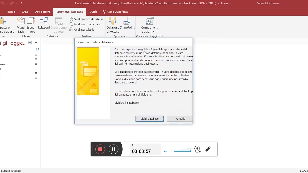 Separare dati da applicazioni in Access