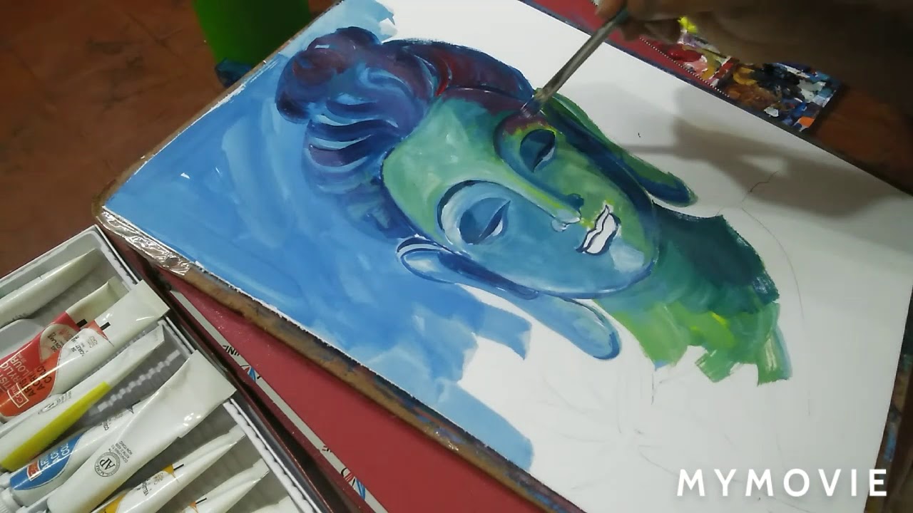 Acrylic painting of Buddha