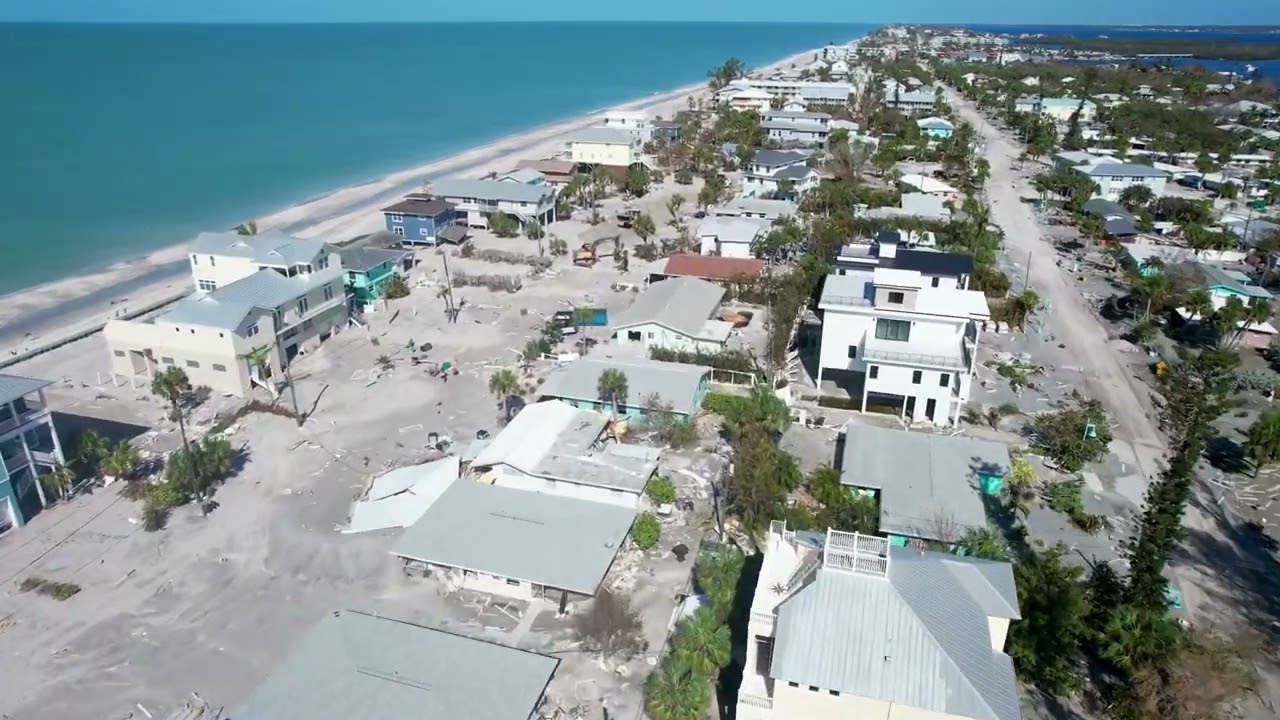 Manasota Key fly over South then North of the shell sculpture after Milton , Saturday 10/12/2024