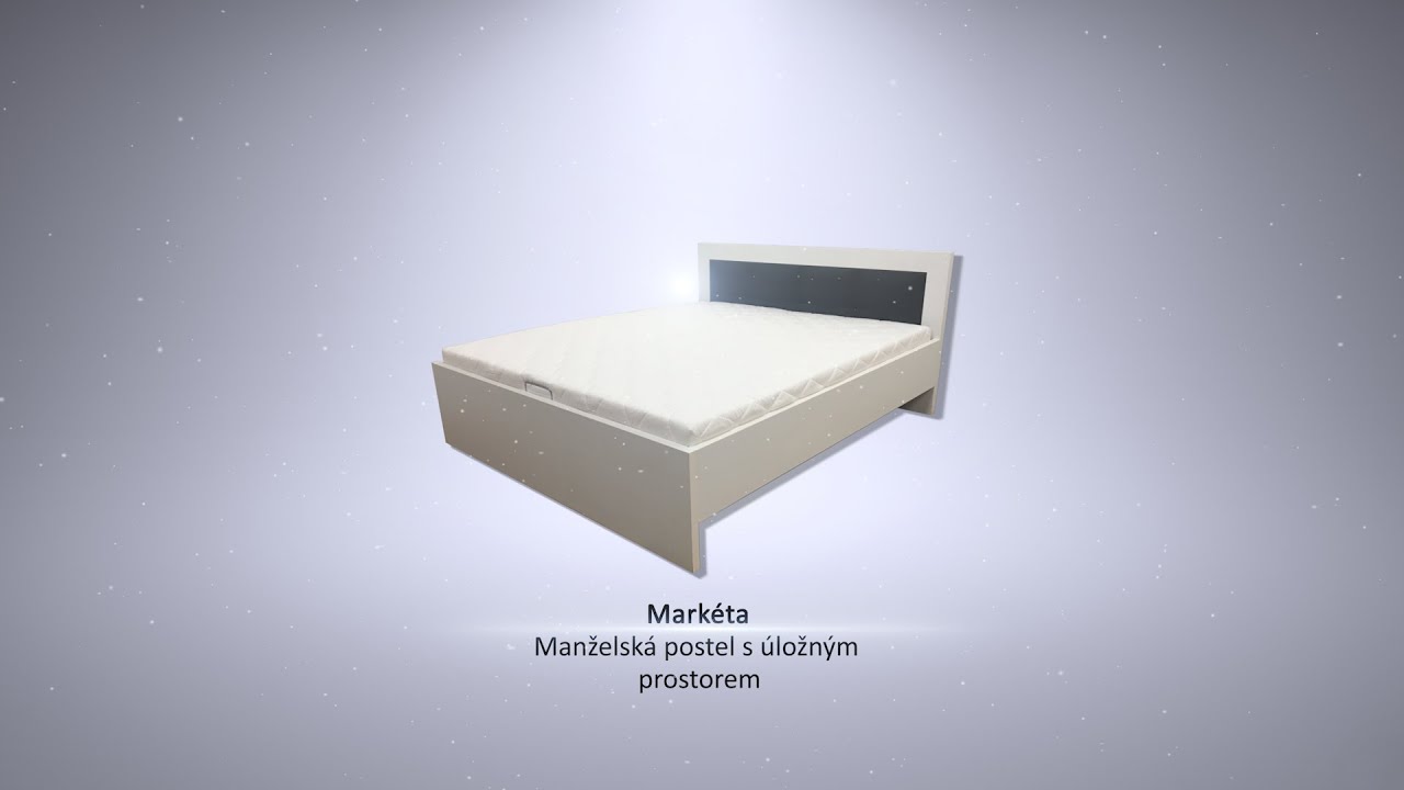 Luxusní manželská postel s úložným prostorem - Markéta