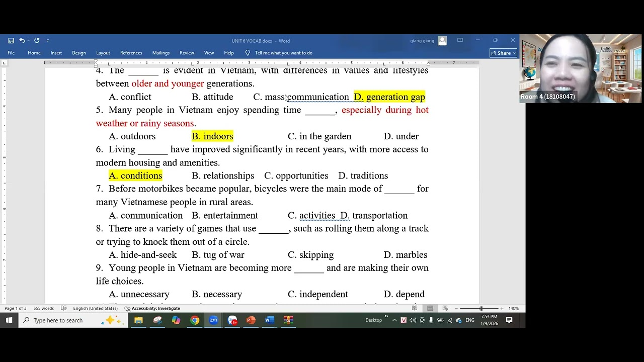Class 9A2  Lesson 52