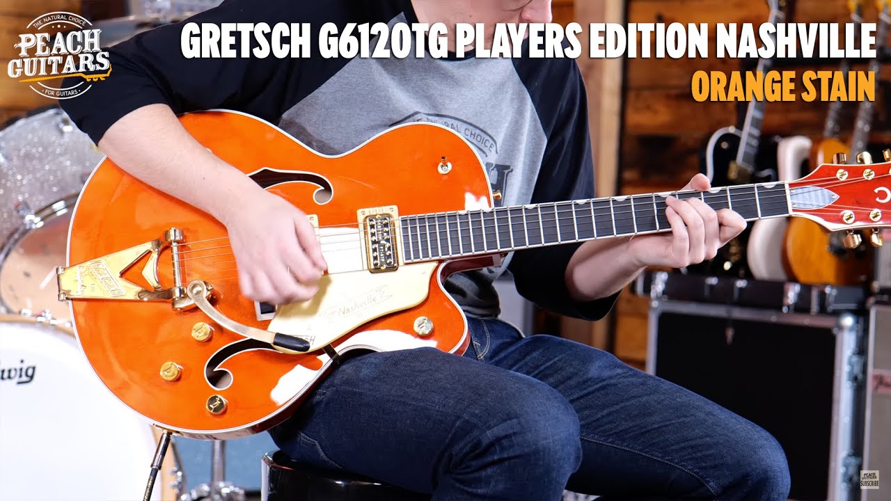No Talking...Just Tones | Gretsch G6120TG Players Edition Nashville Hollow Body | Orange Stain