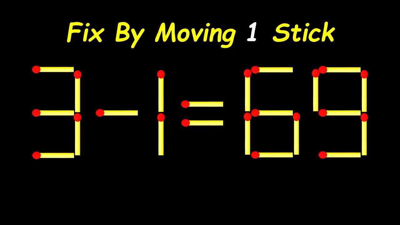 Can You Solve This Matchstick Puzzle? | Move 1 Stick to Fix the Equation!