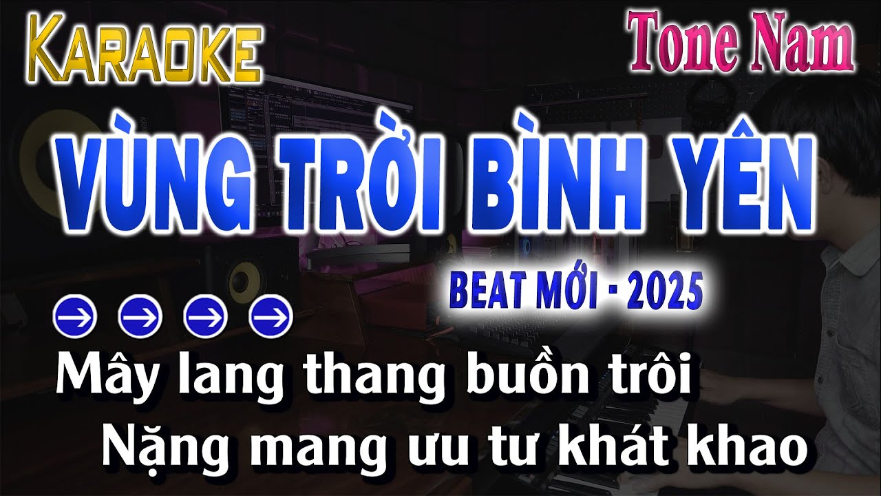 Vùng Trời Bình Yên Karaoke Tone Nam Em Beat Mới 2025 | Song Nhien Karaoke