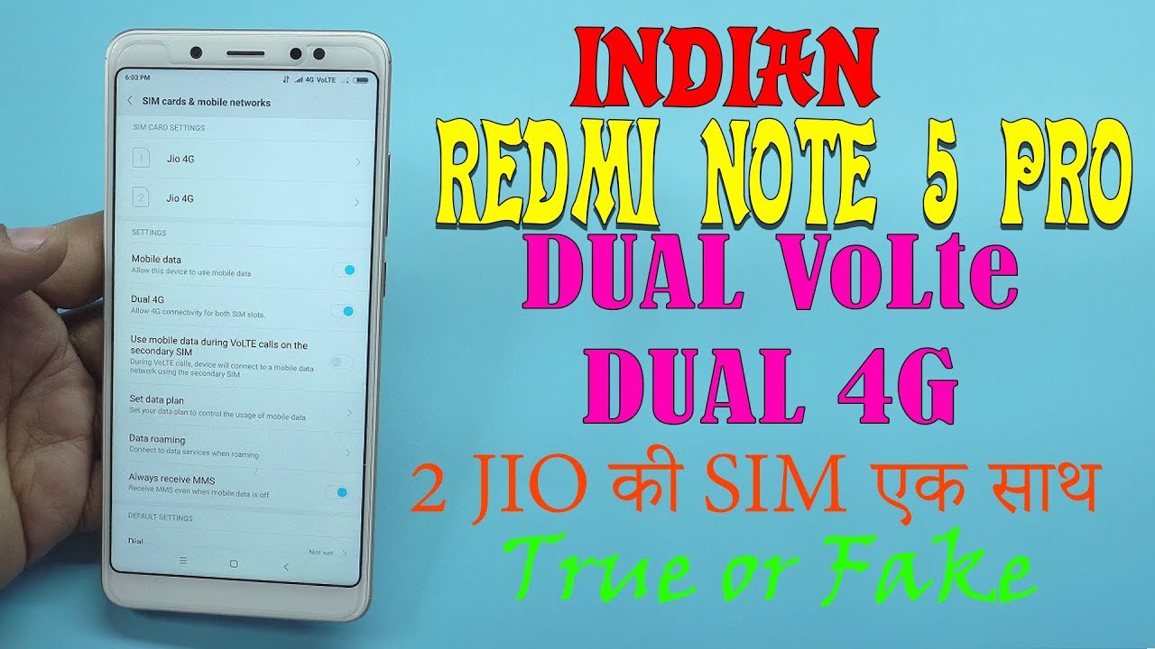 Dual 4G & Dual VOLTE on Xiaomi Redmi Note 5 Pro: Oreo 8.1 | Miui 9.8.2
