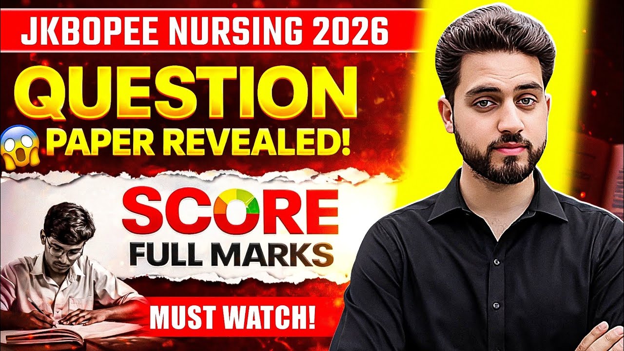 JKBOPEE Bsc Nursing 2026 Important Chapters 🔥 20 Days Strategy to Score High | UYP