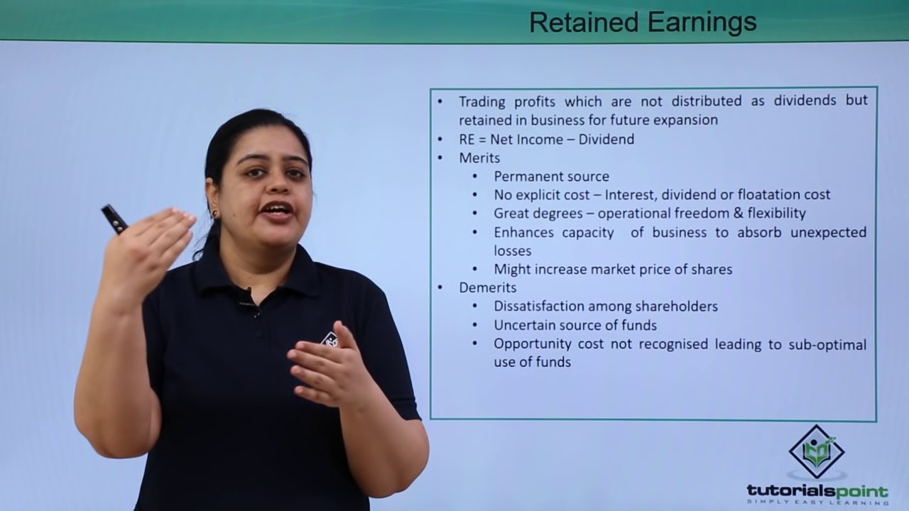 Class 11th – Retained Earnings | Business studies | Tutorials Point