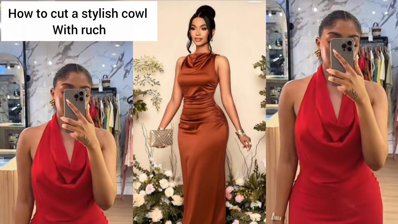 HOW TO CUT A STYLISH RUCHED COWL NECK DRESS #how 