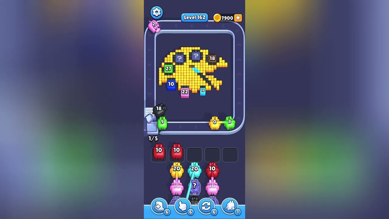 Pixel Flow Level 162 Solution Walkthrough 