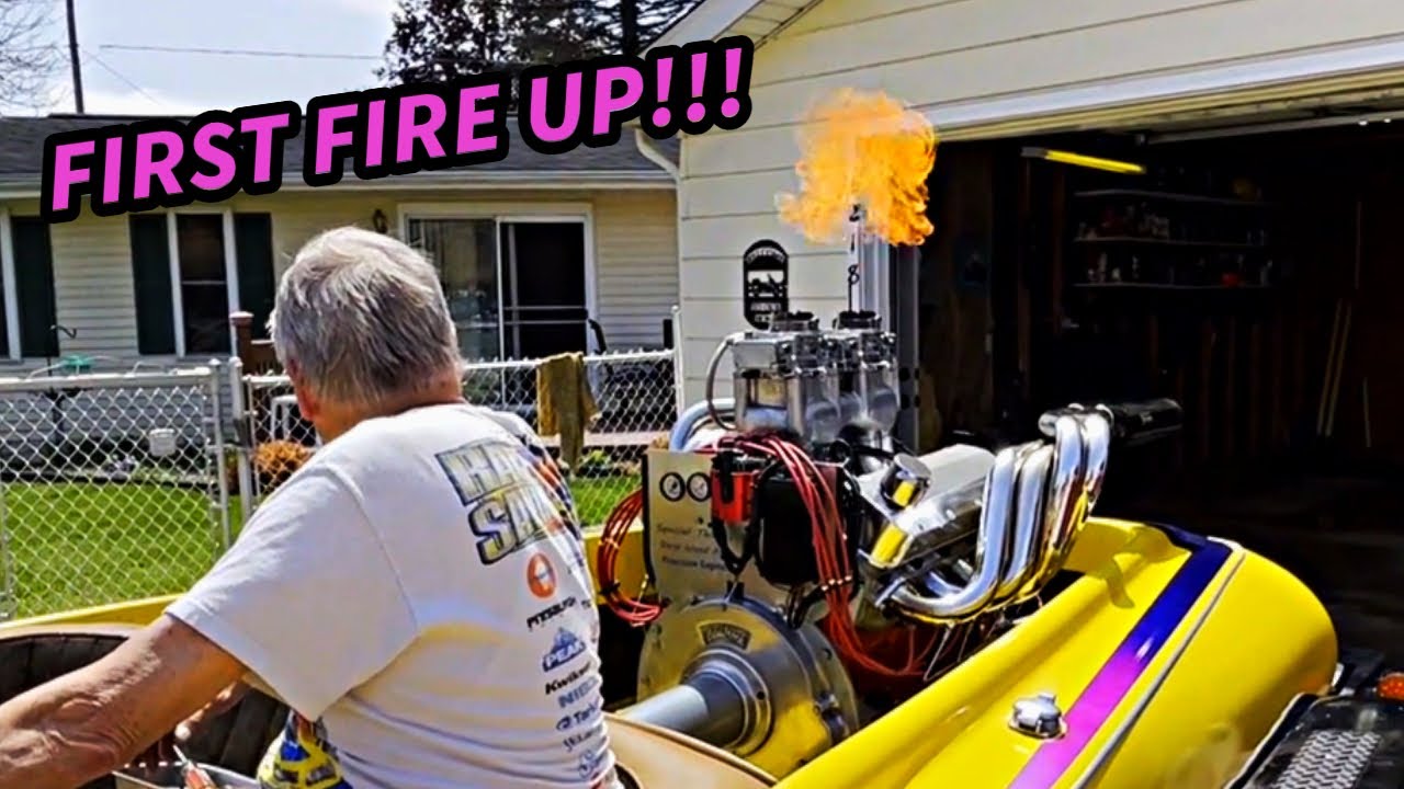 Fresh Build for Ken's 468 CI BIG BLOCK CHEVY '71 Sanger w a V-DRIVE!  First Start Up and Test Run!