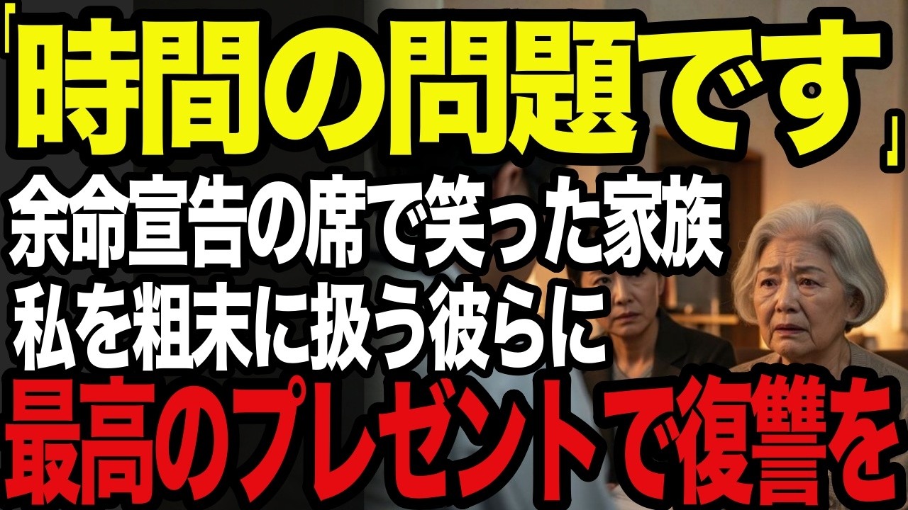 「時間の問題です」余命宣告の席で笑っていた家族。私は、その瞬間、復讐を誓い、最高のプレゼントを用意すると