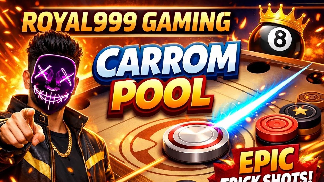 Royal999 gaming carrom pool live gameplay.
