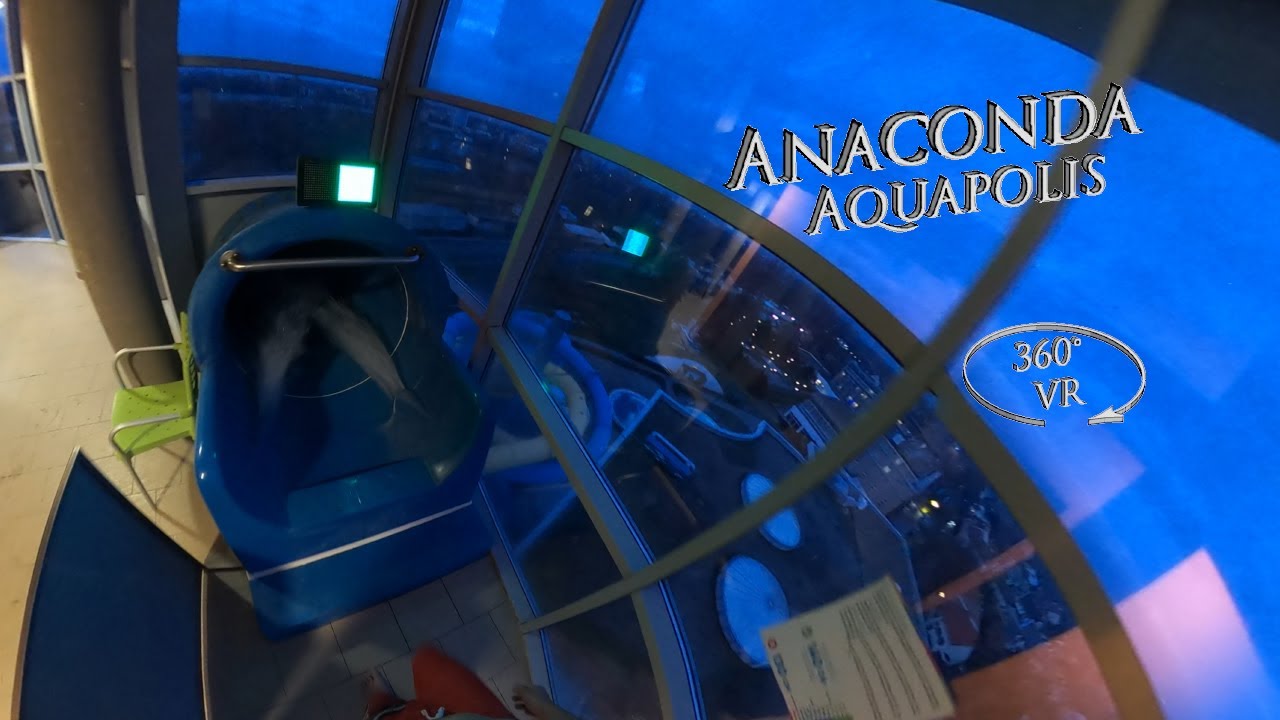 Napfényfürdő Aquapolis Szeged Anaconda Waterslide (blue Tower) 360° VR POV Onride