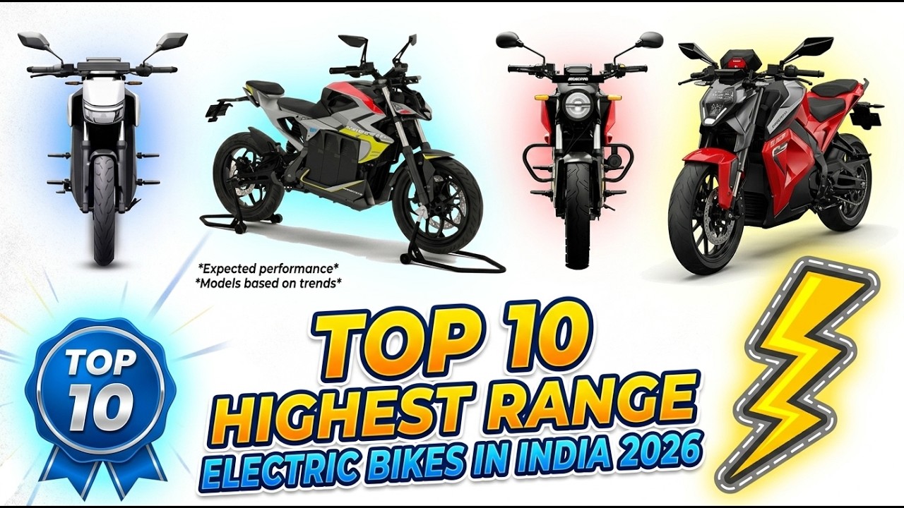 Top 10 Highest Range Electric Bikes in India (2026) ⚡ 200+ KM Range EV Bikes