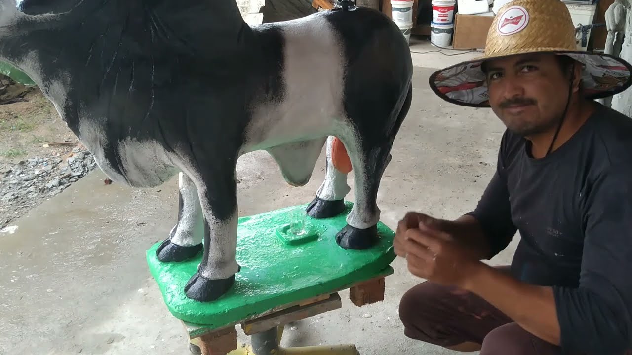 como fazer um #boi porta #PINGA, vejam como ficou o boi de cimento ferro e areia passo a passo 🐂