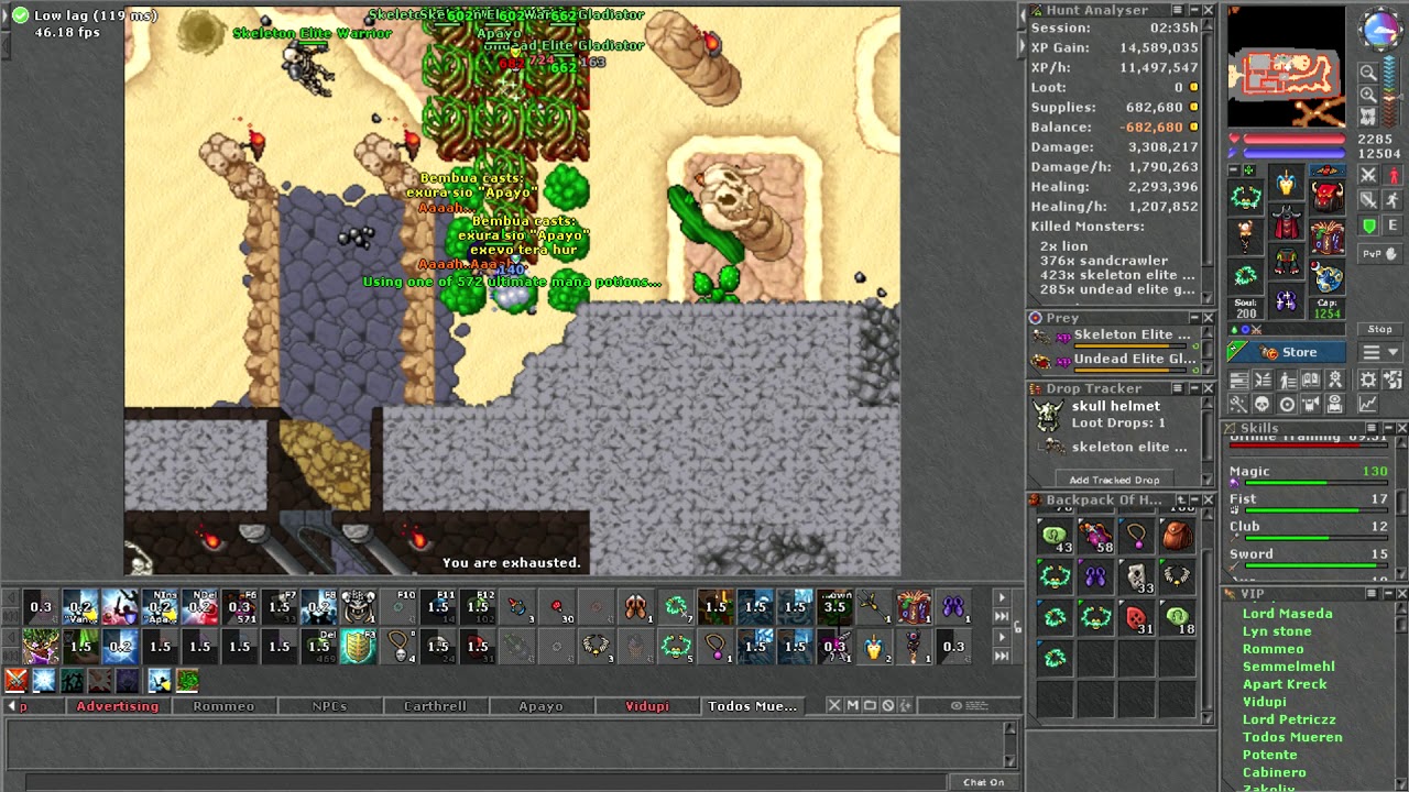 Tibia Hunt ED+EK 400+ 11,5KK exp DUO
