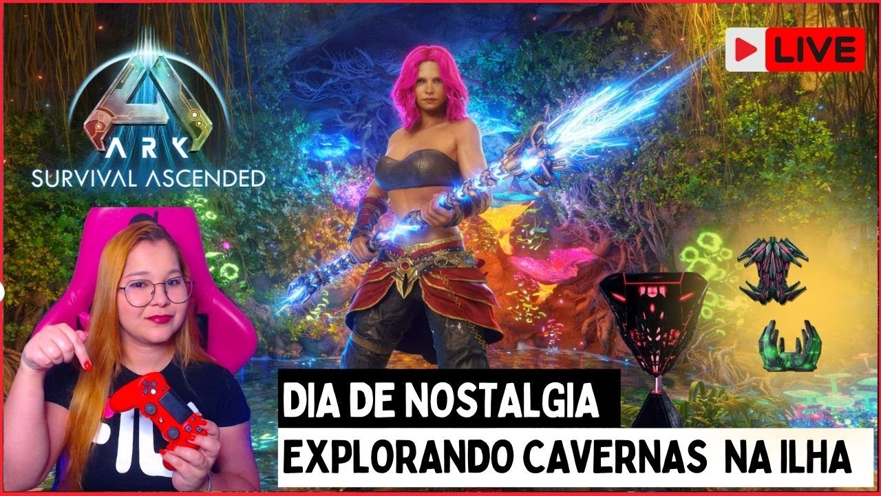 🔥ARK ASCENDED🔥 - Dia de nostagia - explorando cavernas no the island 🏹🦖 !discord !servidor !pix