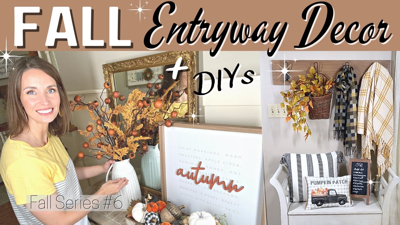 FALL ENTRYWAY DECOR IDEAS 2021 |  SMALL FOYER DECORATE WITH ME | DIY FALL HOME DECOR