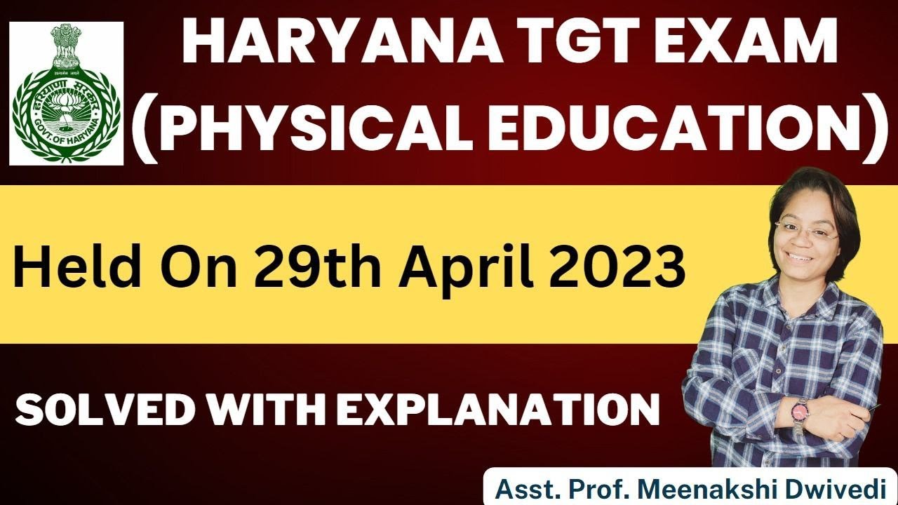 HARYANA TGT ANSWER KEYS || 29th APRIL 23|| PHYSICAL EDUCATION