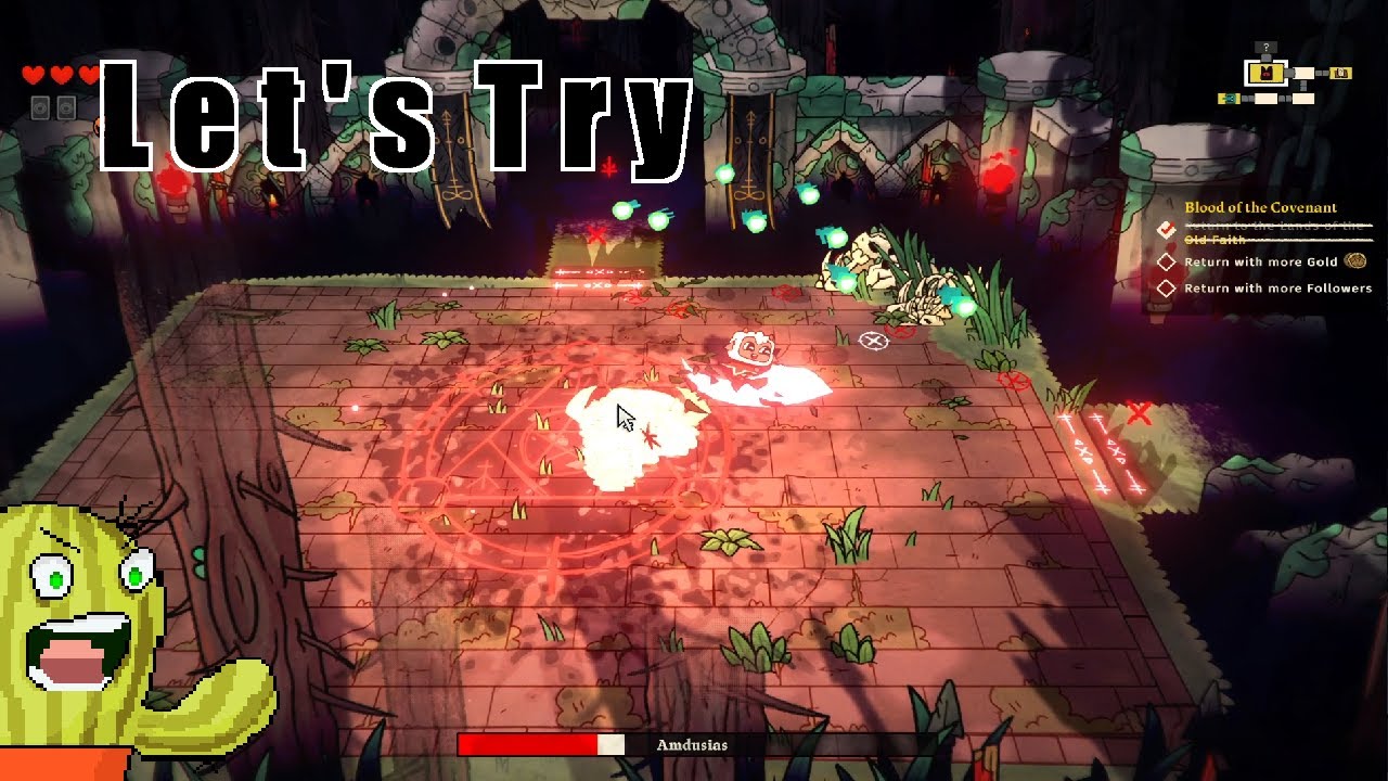Let's Try Cult of the Lamb : Cute Settlement Roguelike Cult Management Simulator