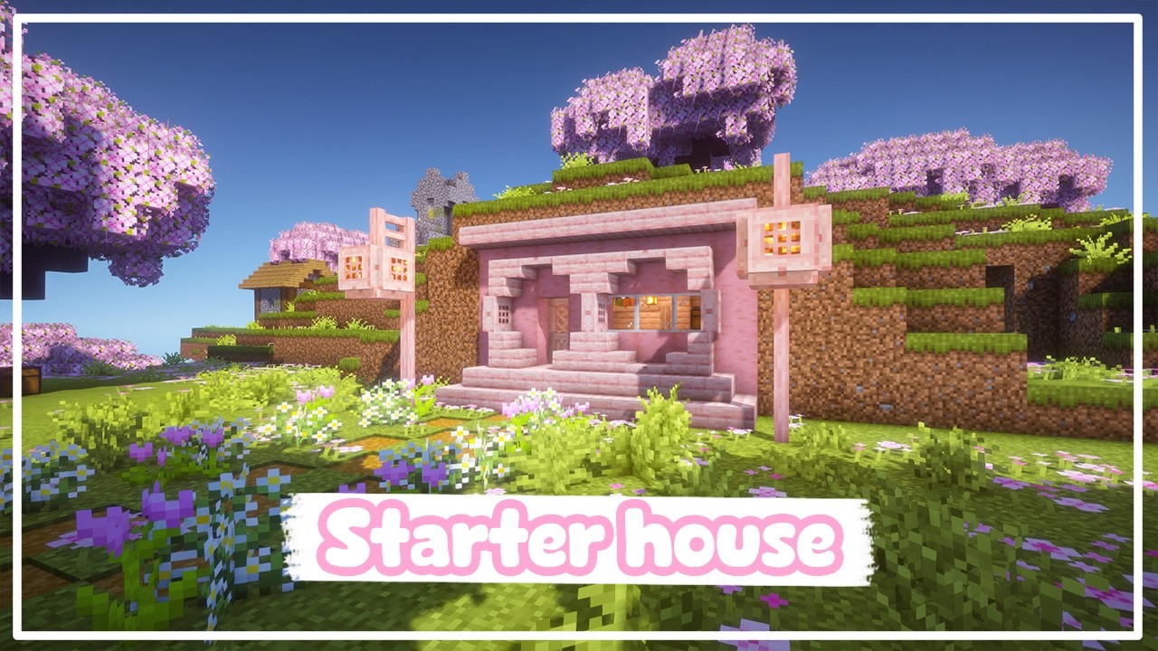 Small Cherry Starter House for Survival Minecraft 🌸