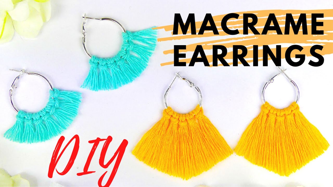 DIY MACRAME BOHO EARRINGS I SUPER EASY Macrame Tassel Earrings Tutorial For Beginners