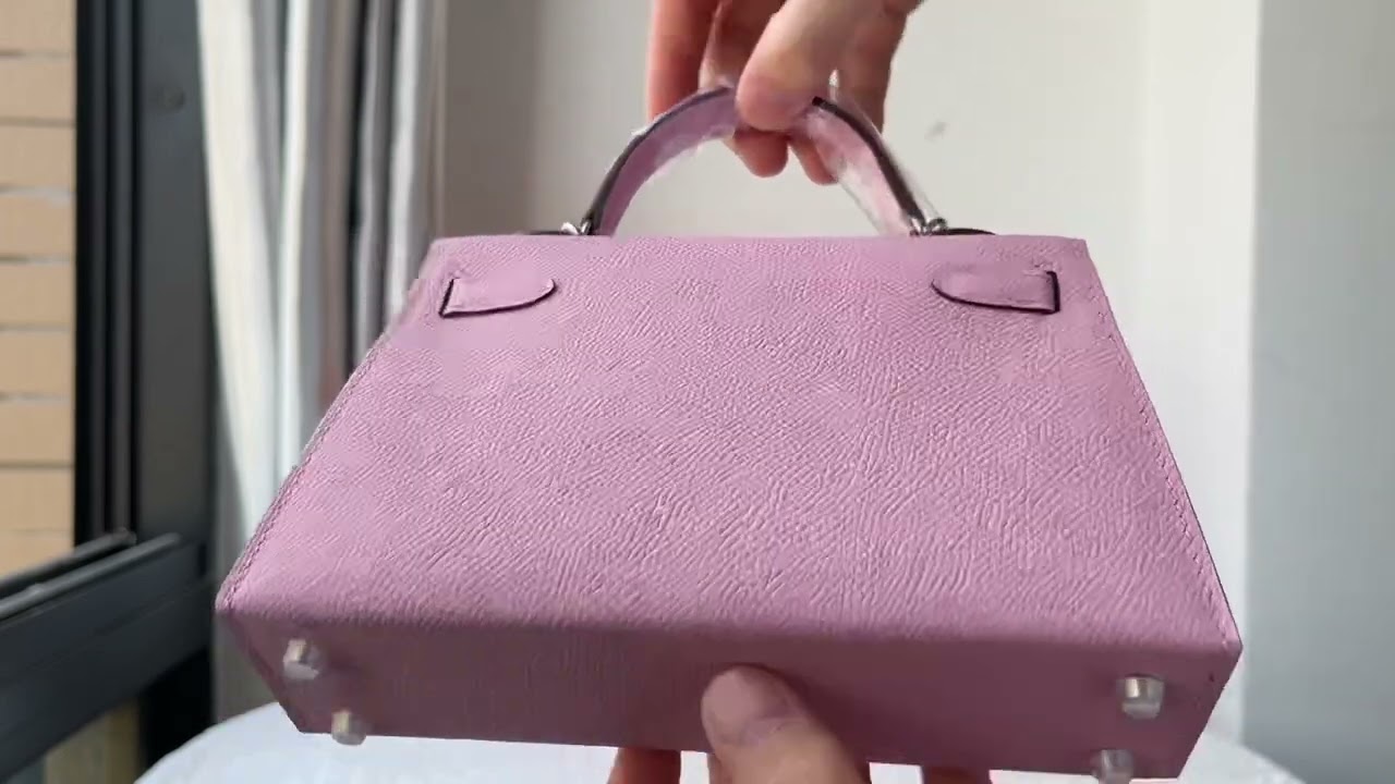 HERMES 19cm Mini Kelly 2 original epson leather/pink