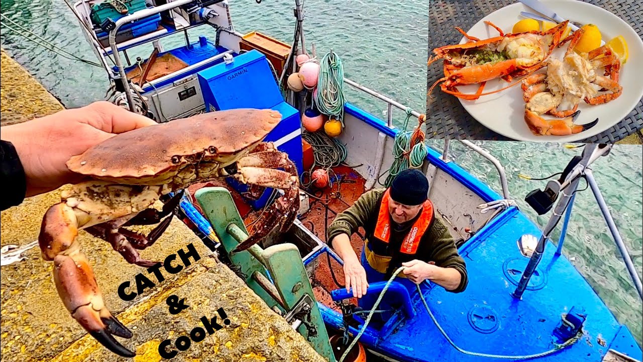 LOBSTER POTS with my DAD , Garlic Butter Lobster & Delicious Boiled CRAB