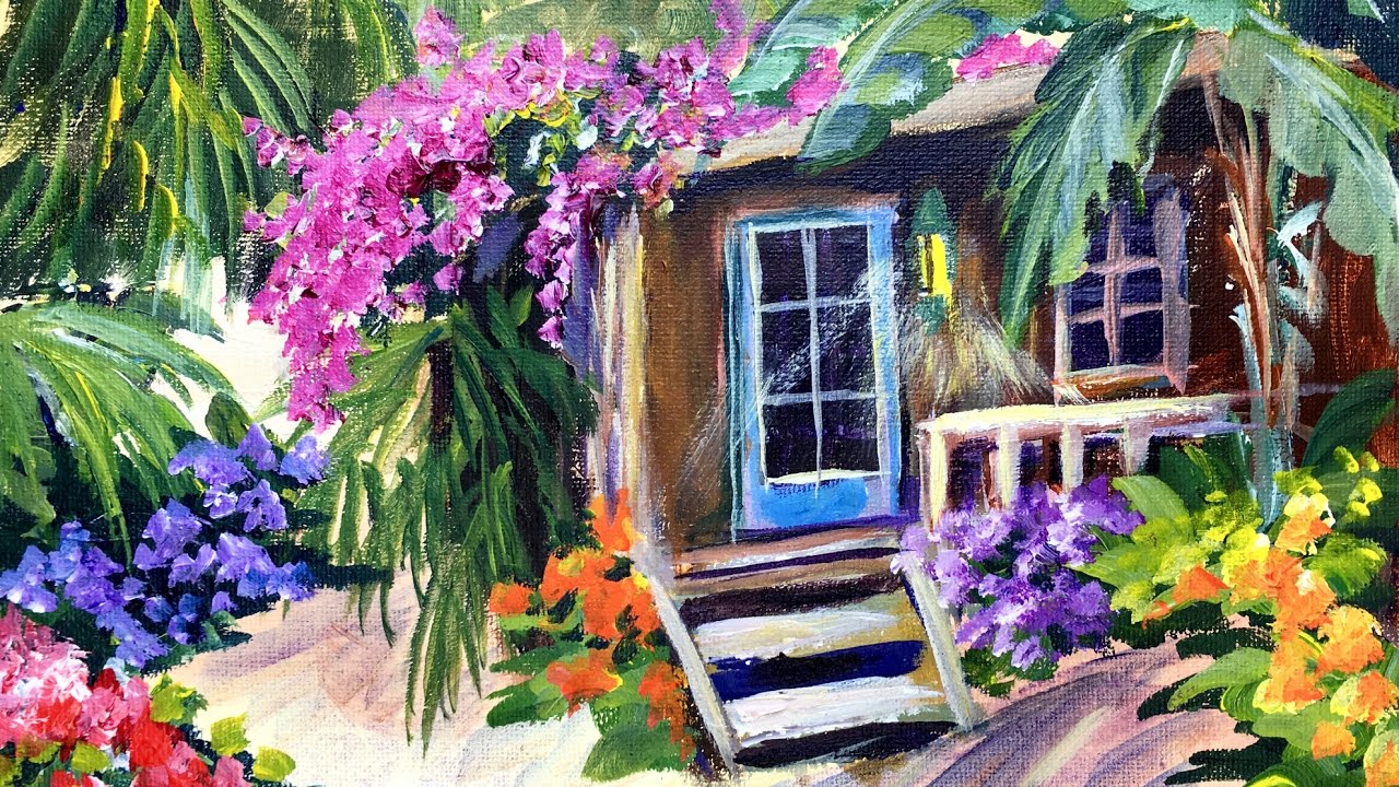 How to Paint a Honduras Getaway by Ginger Cook with Acrylic Paints for Beginners