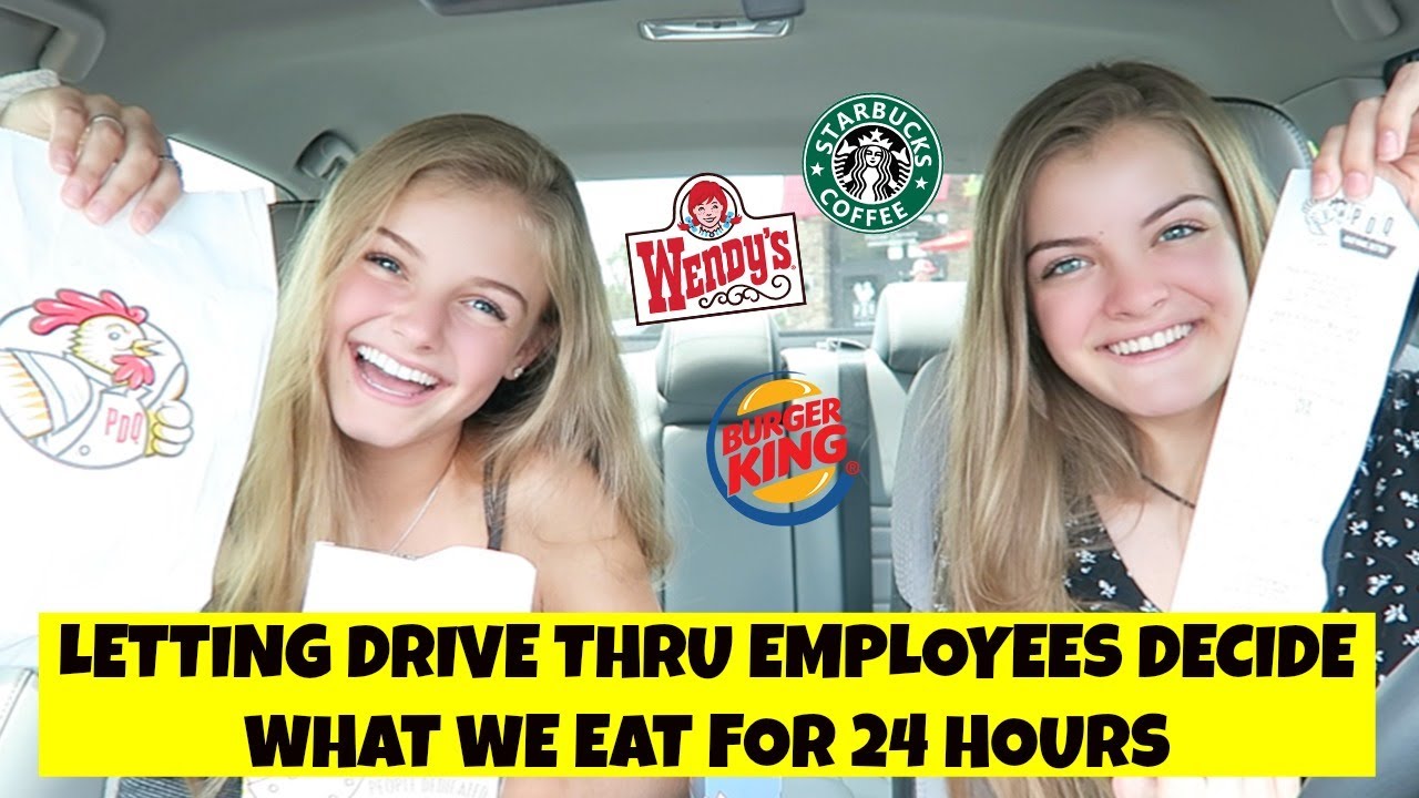 Letting Drive Thru Employees Decide What We Eat for 24 Hours Challenge ~ Jacy and Kacy
