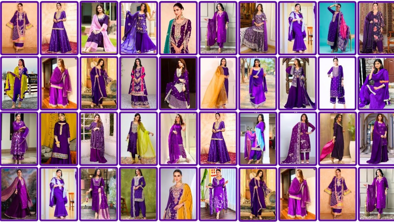 Dark Purple Colour Suit Combination | Dark Purple Colour Suit | Dark Purple Suit Matching Dupatta