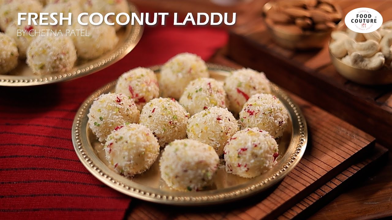 Fresh Coconut Ladoo | Easy to Make Sweet - Janmashtami Special | Food couture by Chetna