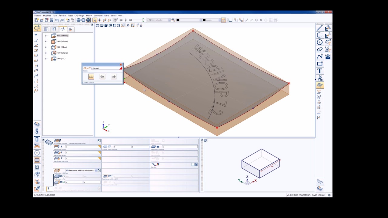 woodWOP 7.2 - 5-axis machining of the text on a curved surface