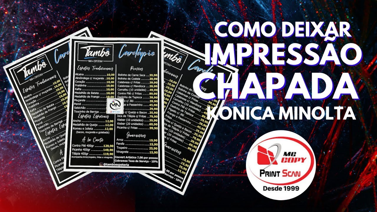 Como deixar sua impressão chapada na Konica Minolta.