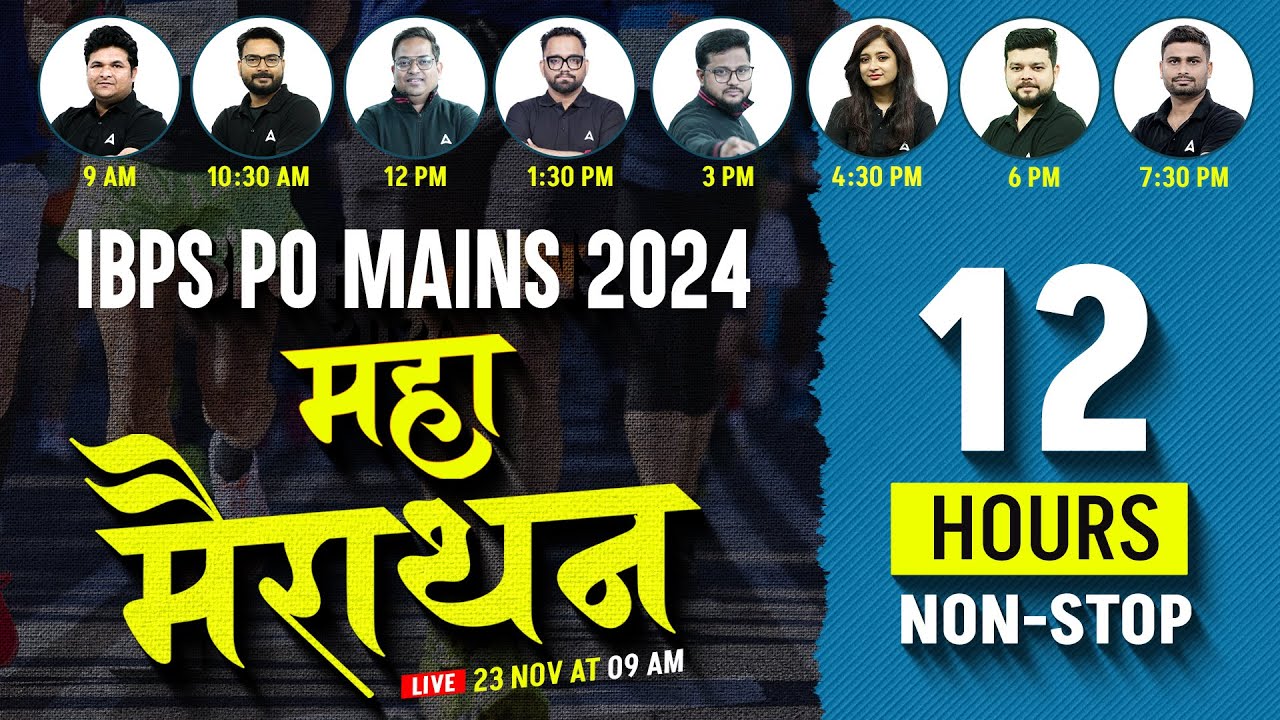 IBPS PO Mains Marathon 2024 | 12 Hrs Non-Stop | IBPS PO Mains Preparation