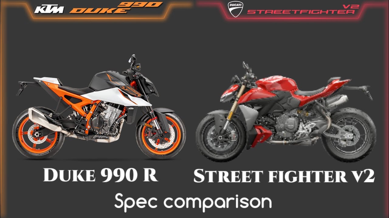 2025 KTM DUKE 990 R 🆚 Ducati Street Fighter V2 | Comparison | Mileage | Top Speed | Price | Bi