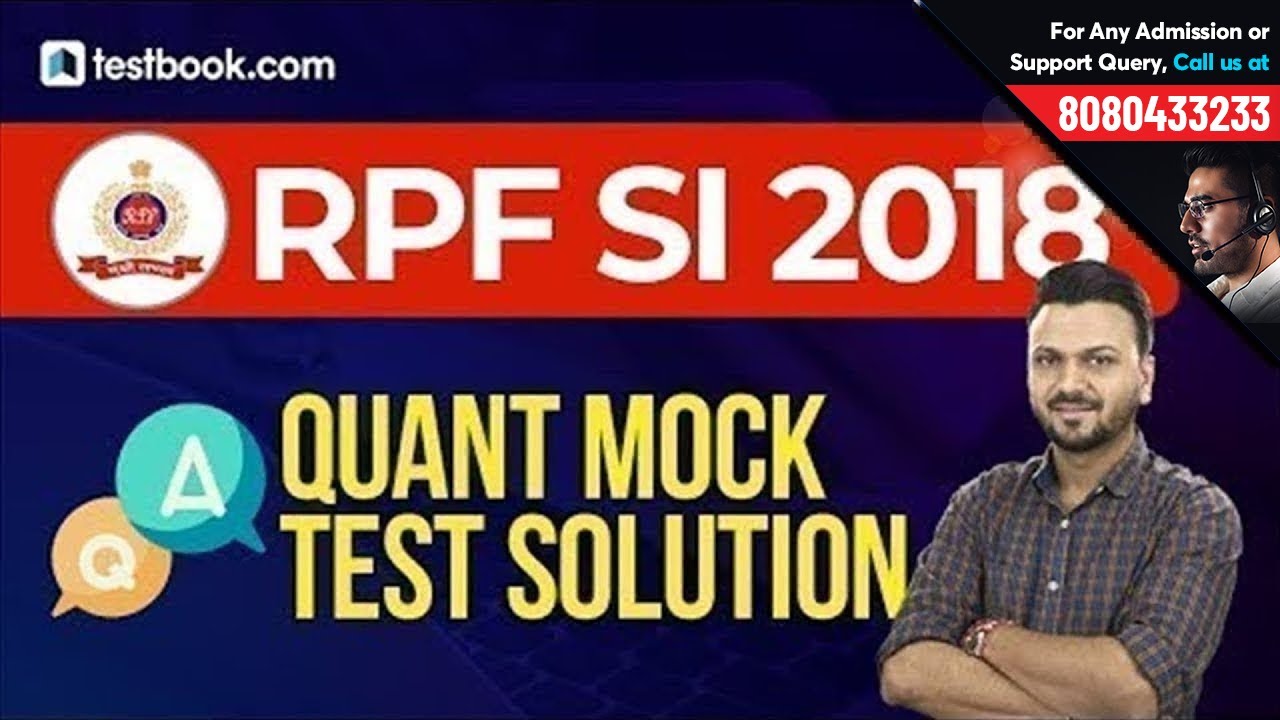 RPF SI 2018 | Quant Mock Test Solution | Based on RPF SI Syllabus | Vineet Sir