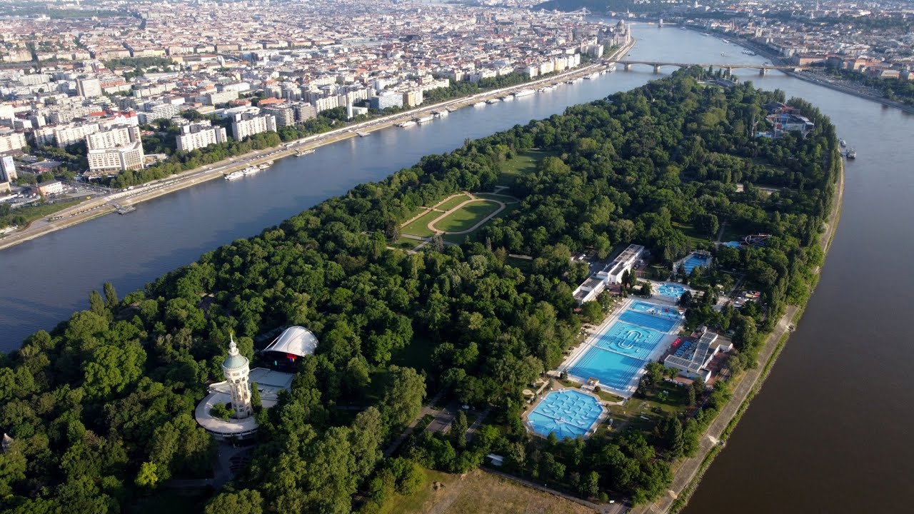 Margit-sziget - Római-part - Hajógyári-sziget  | Dron videó | DJI mini 2