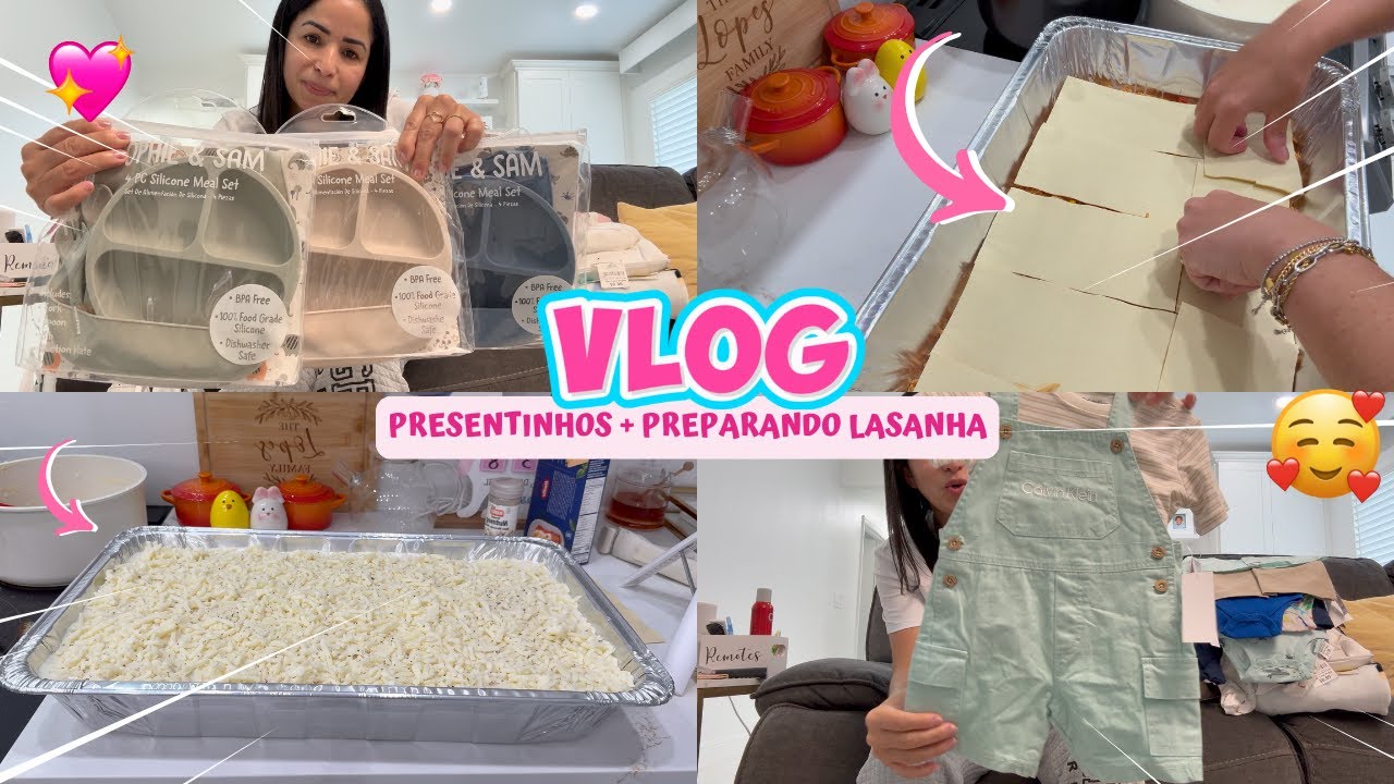 VLOG: MOSTRANDO OS MEUS PRESENTINHOS + MONTANDO UMA LASANHA DELICIOSA!