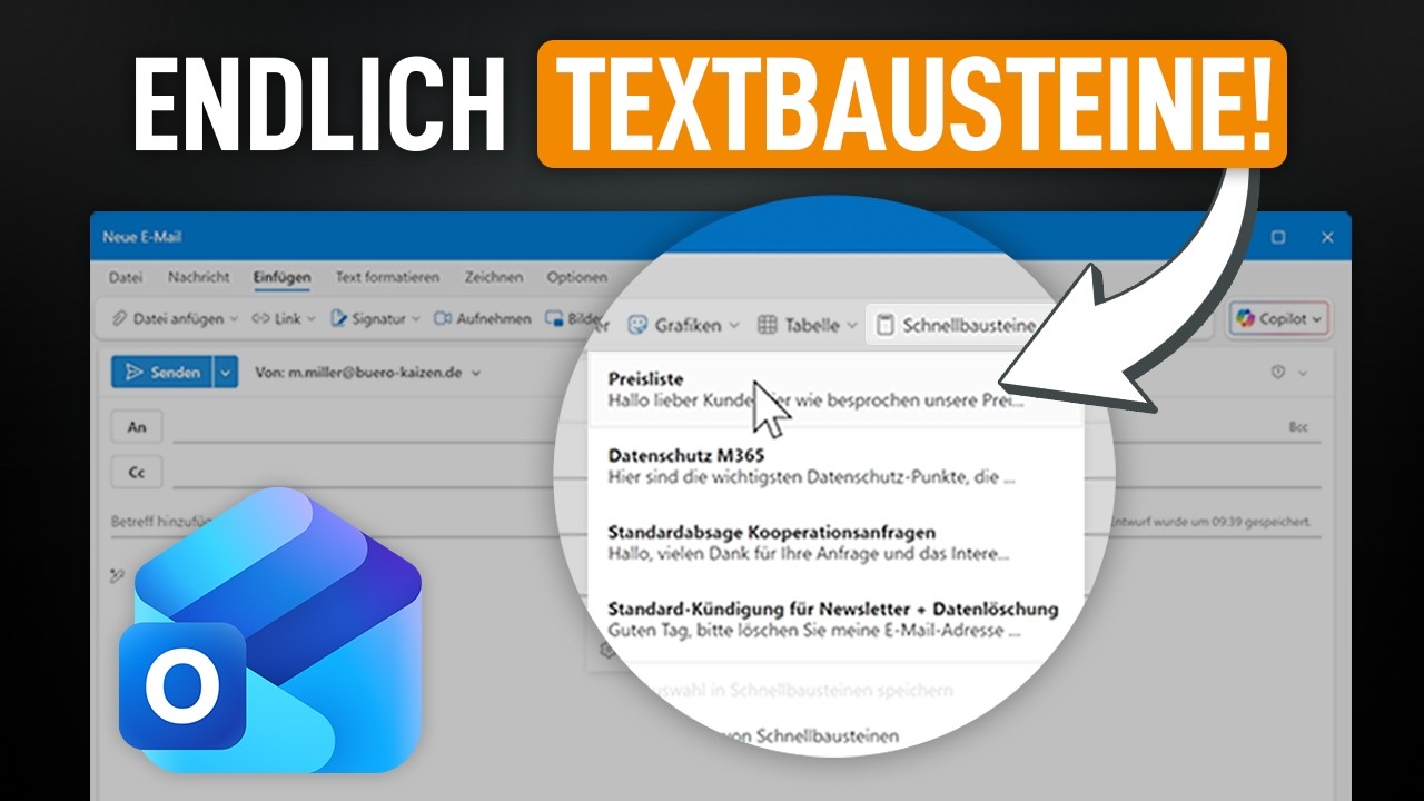 🆕 Neues Outlook hat endlich Schnellbausteine! (So nutzt Du sie...)