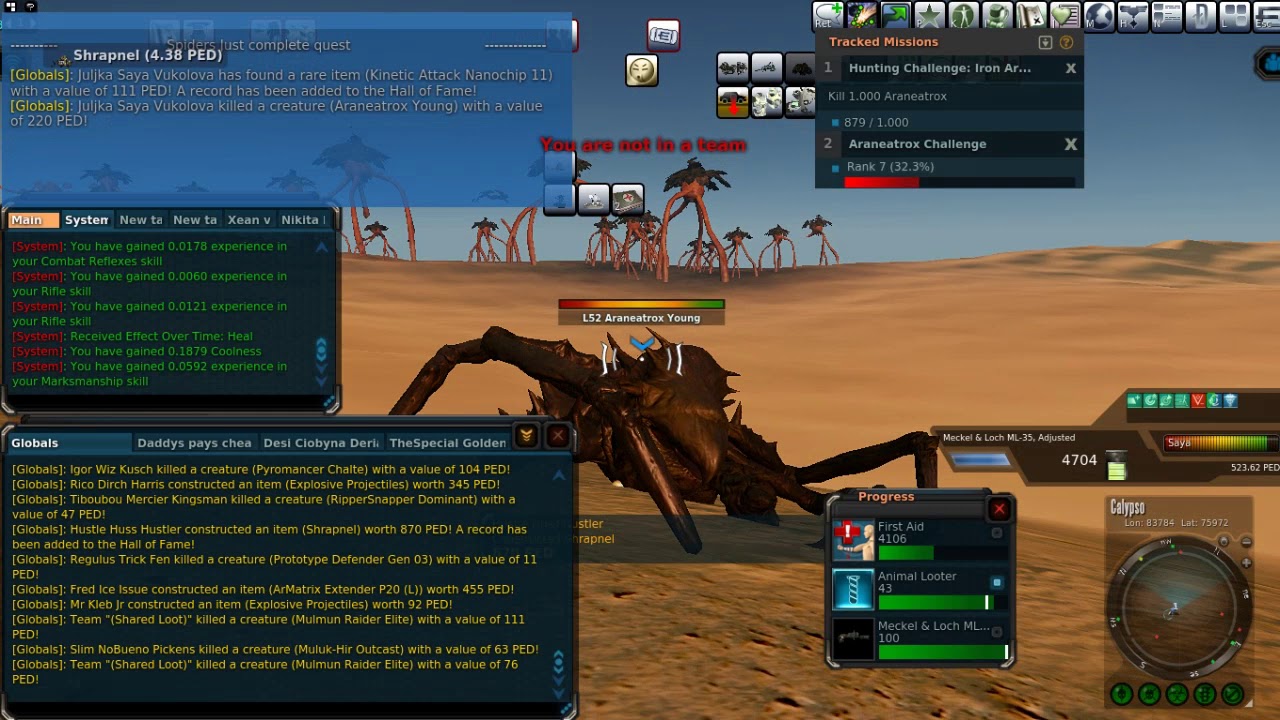 VOLUMU too high 30sek !!!!!Entropia Universe Spiders(HOF)