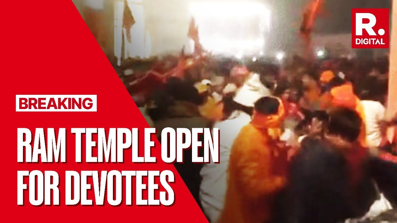 Heavy rush outside Ayodhya Ram Temple as devotees throng the temple to offer prayers