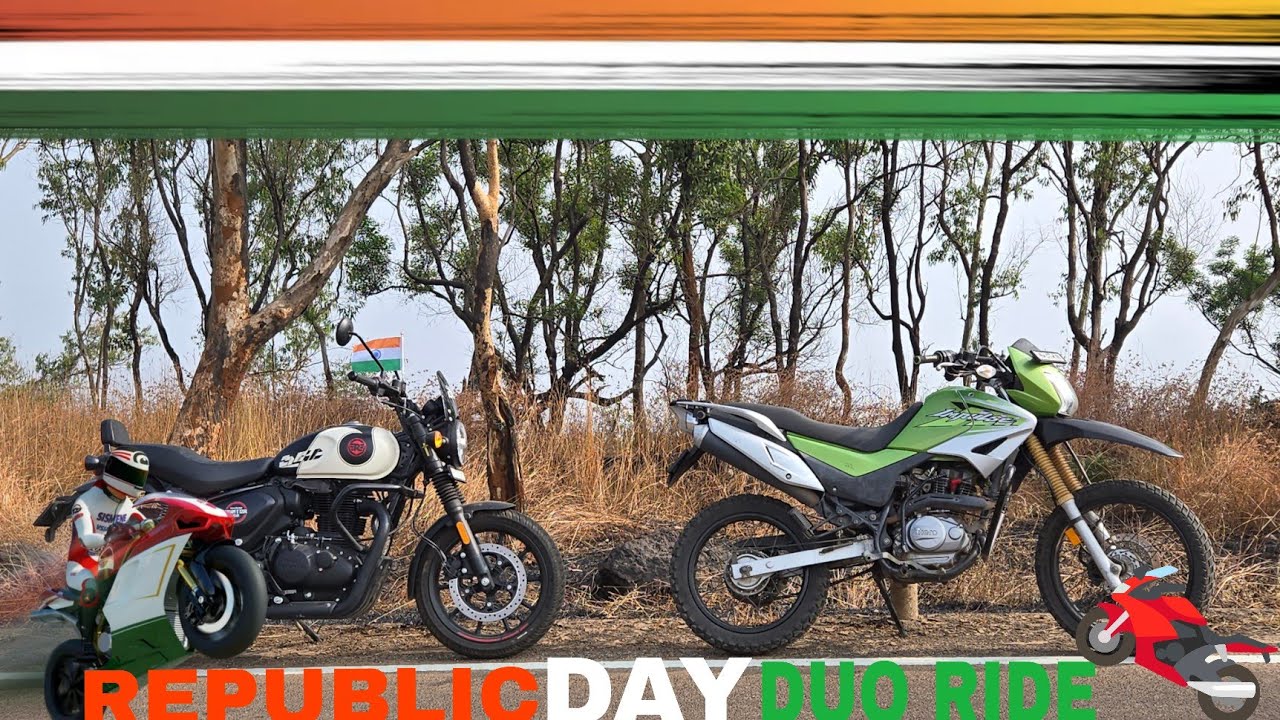 Republic day duo ride 🏍️🔥 Hunter 350 Hero impulse #motorcyclevlog #bike #youtube #duorider #motovlog